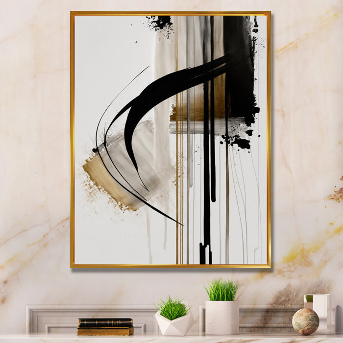 Willa Arlo Interiors Black, White And Gold Expression I Black, White